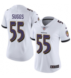 Nike Ravens #55 Terrell Suggs White Womens Stitched NFL Vapor Untouchable Limited Jersey