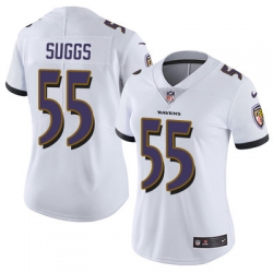 Nike Ravens #55 Terrell Suggs White Womens Stitched NFL Vapor Untouchable Limited Jersey