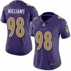 Nike Ravens 98 Brandon Williams Purple Womens Stitched NFL Limited Rush Jersey