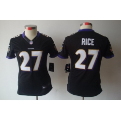 Nike Women Baltimore Ravens #27 Ray Rice Black(Women Limited Jerseys)