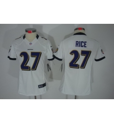 Nike Women Baltimore Ravens #27 Ray Rice White(Women Limited Jerseys)