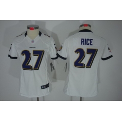 Nike Women Baltimore Ravens #27 Ray Rice White(Women Limited Jerseys)