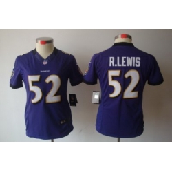 Nike Women Baltimore Ravens #52 R.lewis Purple(Women Limited Jerseys)