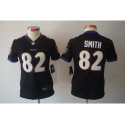 Nike Women Baltimore Ravens #82 Smith Black Color[NIKE LIMITED Jersey]