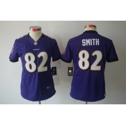 Nike Women Baltimore Ravens #82 Smith Purple Color[NIKE LIMITED Jersey]