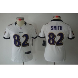 Nike Women Baltimore Ravens #82 Smith White Color(Women Limited Jerseys)4