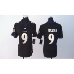 Nike Women Baltimore Ravens #9 Tucker black jerseys