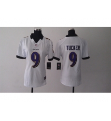 Nike Women Baltimore Ravens #9 Tucker white jerseys