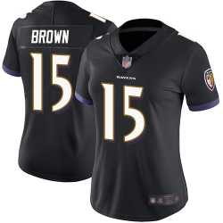 Ravens 15 Marquise Brown Black Alternate Women Stitched Football Vapor Untouchable Limited Jersey