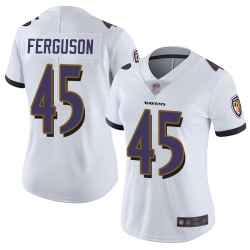 Ravens 45 Jaylon Ferguson White Women Stitched Football Vapor Untouchable Limited Jersey