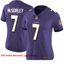 Ravens 7 Trace McSorley Purple Team Color Women Stitched Football Vapor Untouchable Limited Jersey