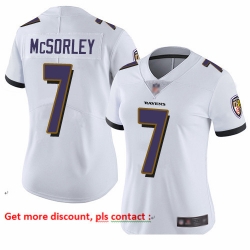 Ravens 7 Trace McSorley White Women Stitched Football Vapor Untouchable Limited Jersey