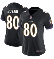 Ravens 80 Miles Boykin Black Alternate Women Stitched Football Vapor Untouchable Limited Jersey