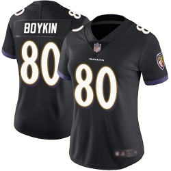Ravens 80 Miles Boykin Black Alternate Women Stitched Football Vapor Untouchable Limited Jersey