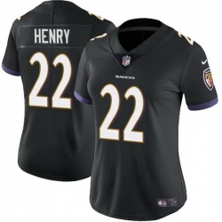 Women Baltimore Ravens 22 Derrick Henry Black Football Jersey