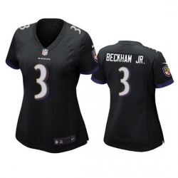 Women Baltimore Ravens 3 Odell Beckham Jr  Black Football Jersey