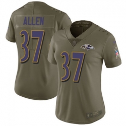 Women Javorius Allen Baltimore Ravens Limited Olive 2017 Salute to Service Jersey