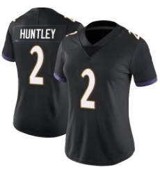 Women Nike Baltimore Ravens #2 Tyler Huntley Black Vapor Untouchable Limited Jersey
