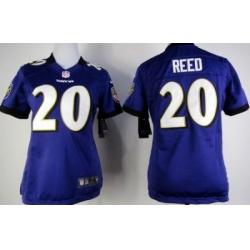 Women Nike Baltimore Ravens #20 Ed Reed Purple Nike NFL Jerseys