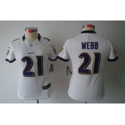 Women Nike Baltimore Ravens #21 Lardarius Webb White Color[NIKE LIMITED Jersey]