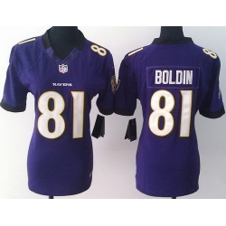 Women Nike Baltimore Ravens 81 Anquan Boldin Purple LIMITED Jerseys