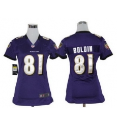 Women Nike Baltimore Ravens 81 Anquan Boldin Purple Nike NFL Jerseys