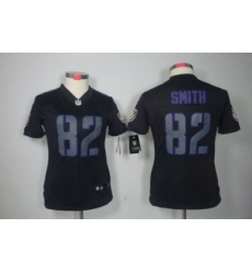 Women Nike Baltimore Ravens 82 Torrey Smith Black Jerseys[Impact Limited]