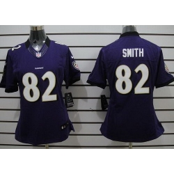 Women Nike Baltimore Ravens 82 Torrey Smith Purple LIMITED NFL Jerseys