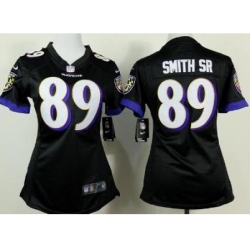 Women Nike Baltimore Ravens 89 Steve Smith SR Black NFL Jerseys