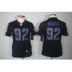 Women Nike Baltimore Ravens #92 Haloti Ngata Black Jerseys[Impact Limited]