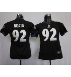Women Nike Baltimore Ravens #92 Haloti Ngata Black Nike NFL Jerseys