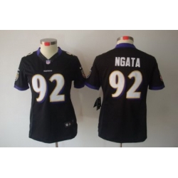 Women Nike Baltimore Ravens #92 Haloti Ngata Black(Women Limited Jerseys)