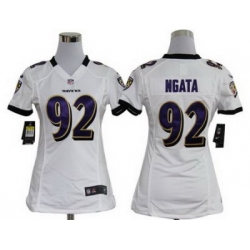 Women Nike Baltimore Ravens #92 Haloti Ngata White Nike NFL Jerseys