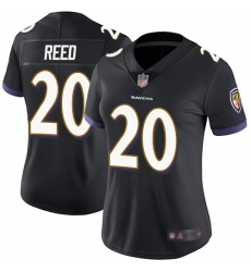 Women Ravens 20 Ed Reed Black Alternate Stitched Football Vapor Untouchable Limited Jersey