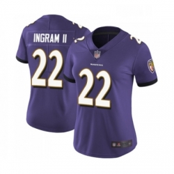 Womens Baltimore Ravens 22 Mark Ingram II Purple Team Color Vapor Untouchable Limited Player Football Jersey