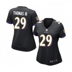 Womens Baltimore Ravens 29 Earl Thomas III Game Black Alternate Football Jersey