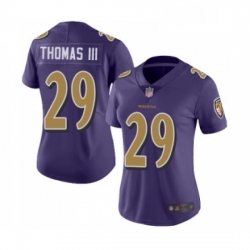 Womens Baltimore Ravens 29 Earl Thomas III Limited Purple Rush Vapor Untouchable Football Jersey