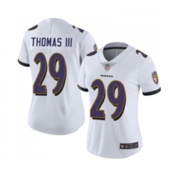 Womens Baltimore Ravens 29 Earl Thomas III White Vapor Untouchable Limited Player Football Jersey