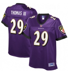 Womens Baltimore Ravens 29 Earl Thomas NFL Pro Line Player Jersey  Purple