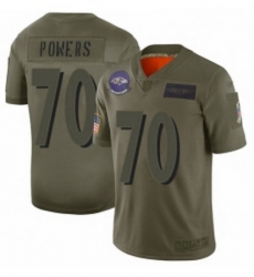 Womens Baltimore Ravens 70 Ben Powers Limited Camo 2019 Salute to Service Football Jersey