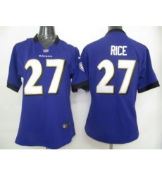 Womens Nike Baltimore Ravens 27# Rice Jersey