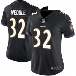Womens Nike Baltimore Ravens 32 Eric Weddle Elite Black Alternate NFL Jersey