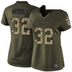 Womens Nike Baltimore Ravens 32 Eric Weddle Elite Green Salute to Service NFL Jersey