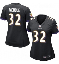 Womens Nike Baltimore Ravens 32 Eric Weddle Game Black Alternate NFL Jersey