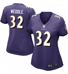 Womens Nike Baltimore Ravens 32 Eric Weddle Game Purple Team Color NFL Jersey