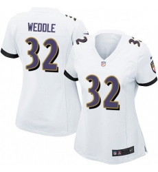 Womens Nike Baltimore Ravens 32 Eric Weddle Game White NFL Jersey