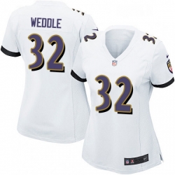 Womens Nike Baltimore Ravens 32 Eric Weddle Game White NFL Jersey