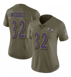 Womens Nike Baltimore Ravens 32 Eric Weddle Limited Olive 2017 Salute to Service NFL Jersey