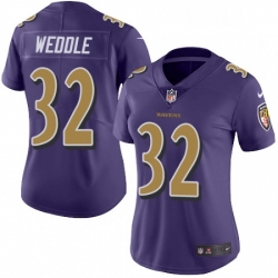 Womens Nike Baltimore Ravens 32 Eric Weddle Limited Purple Rush Vapor Untouchable NFL Jersey
