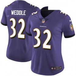 Womens Nike Baltimore Ravens 32 Eric Weddle Purple Team Color Vapor Untouchable Limited Player NFL Jersey